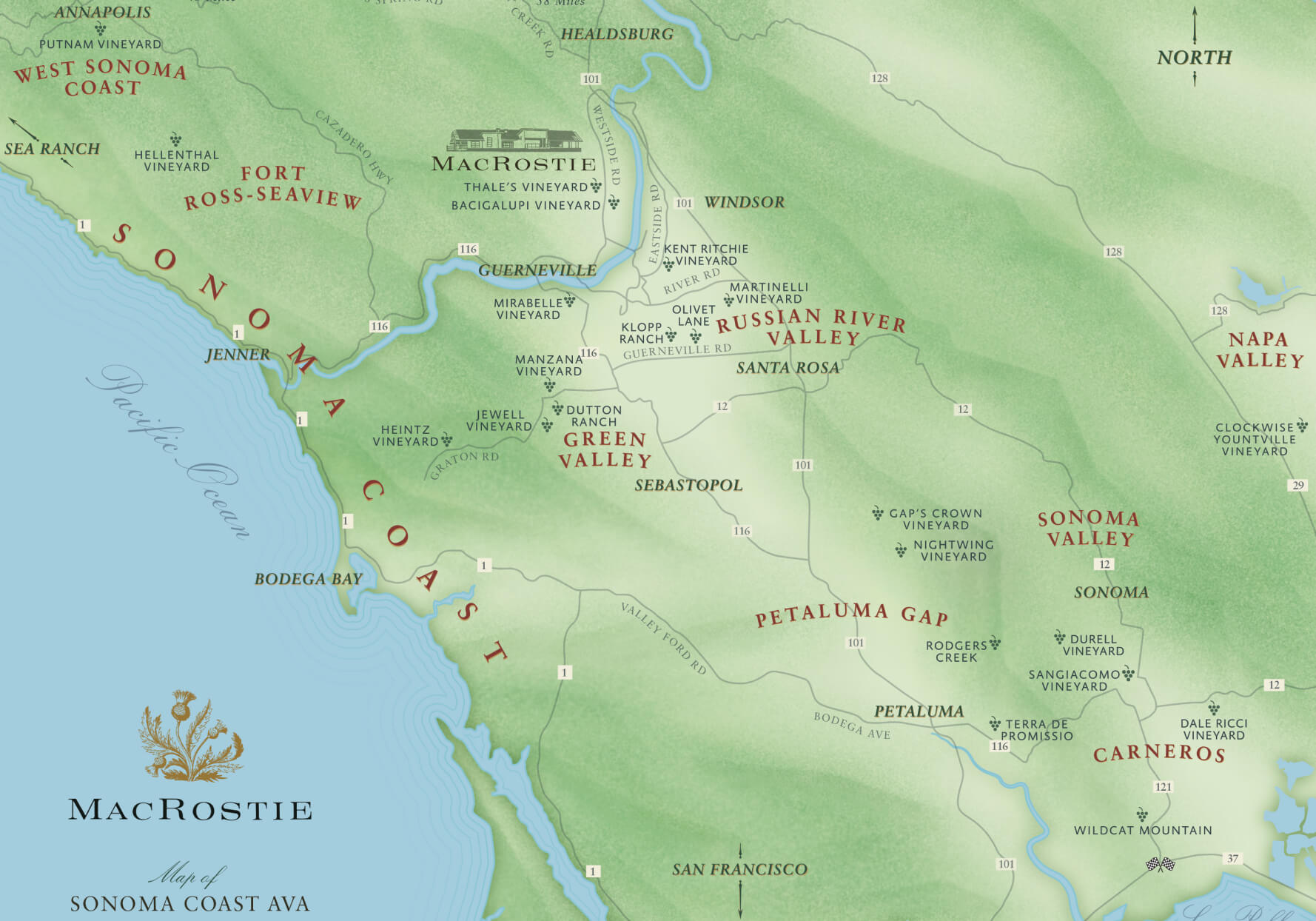 map of the sonoma coast