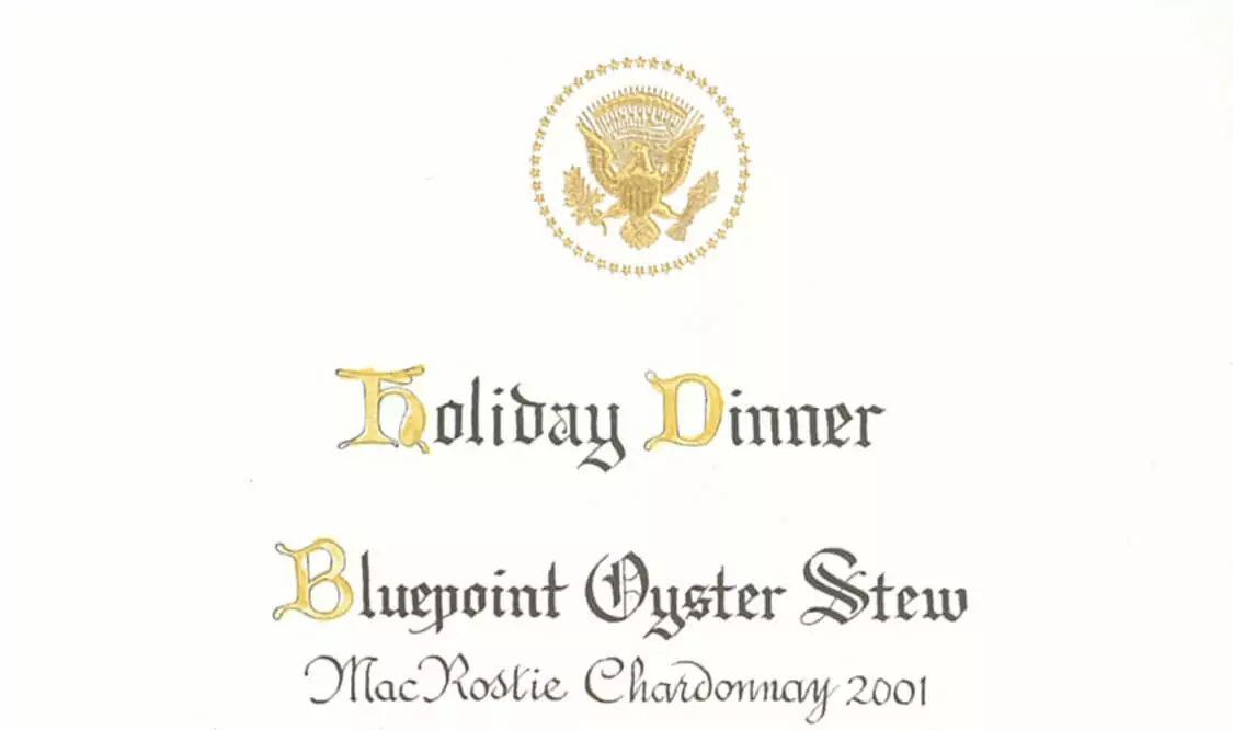 MacRostie Chardonnay is first served at the White House. slider image