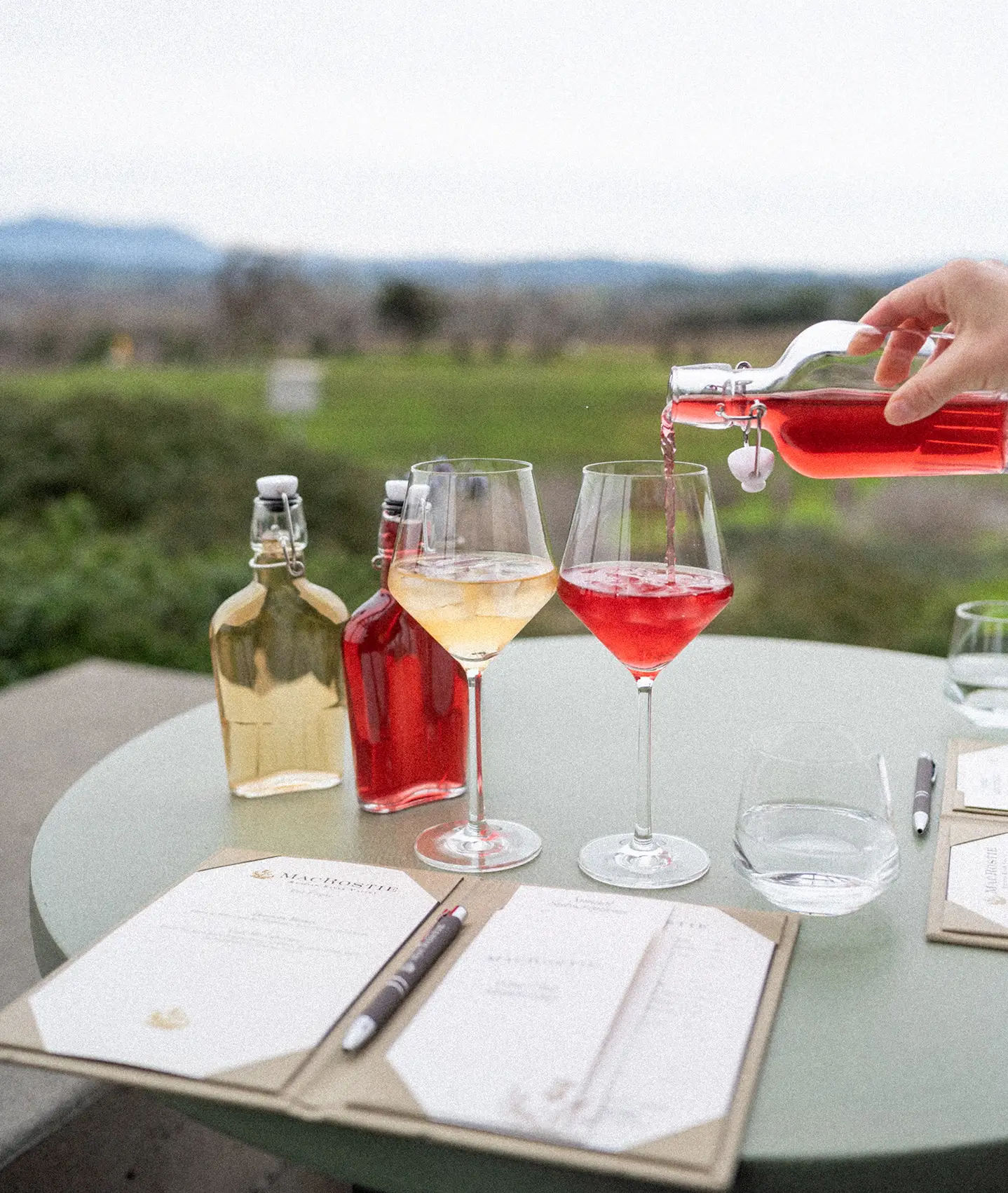 Pouring Iced Tea into glasses
