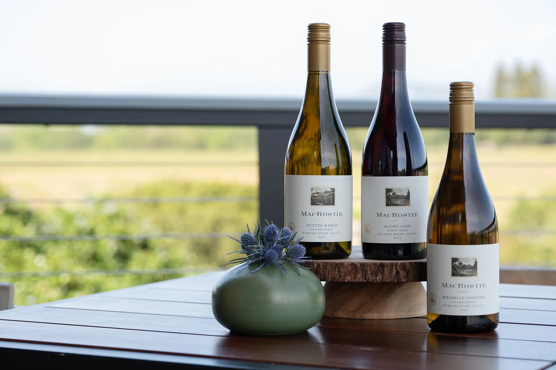 A lineup of MacRostie wines