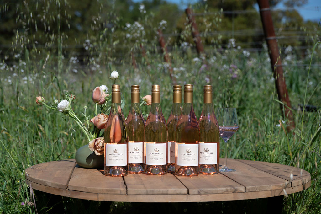Bottles of Rosé on a table