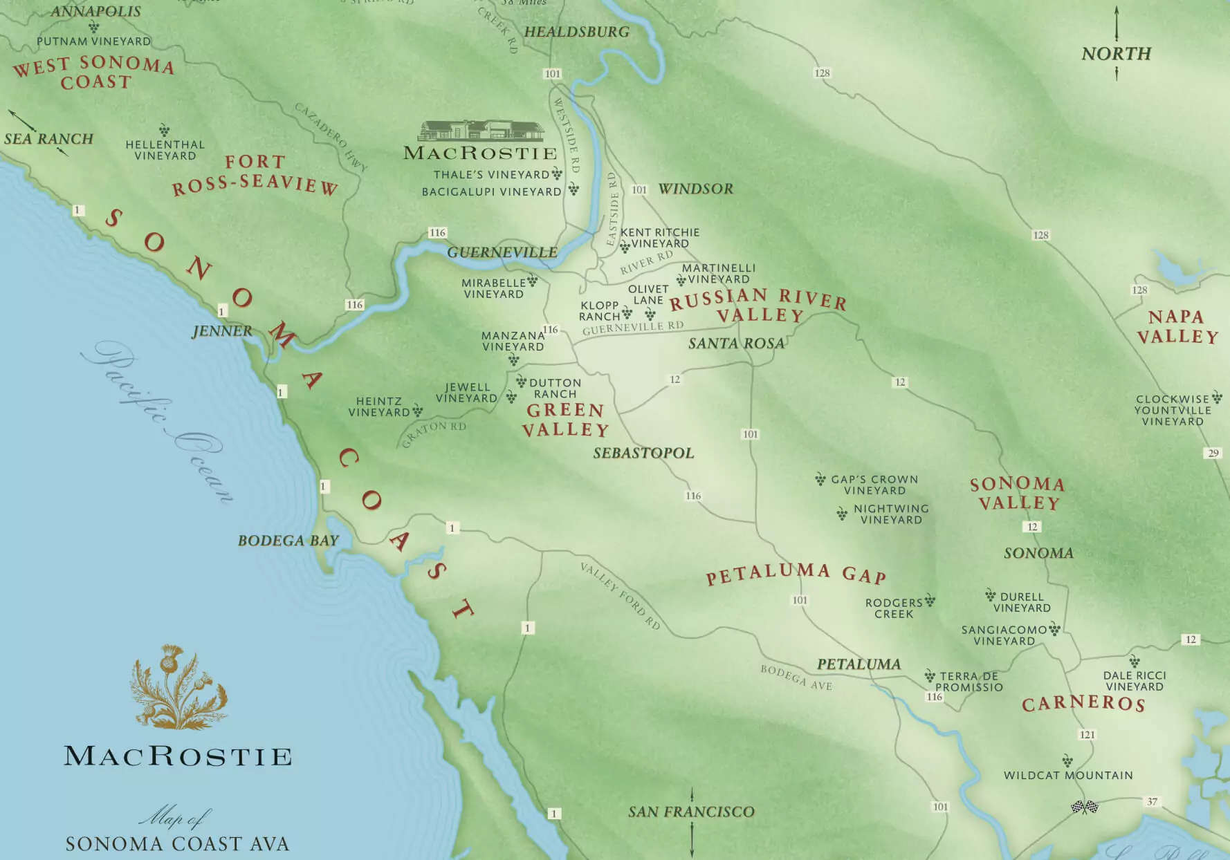map of the sonoma coast